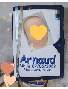 Protège carnet de santé avec poche personnalisé PHOTO BEBE