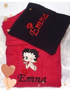 Peignoir adulte personnalisé Betty Boop – brodé