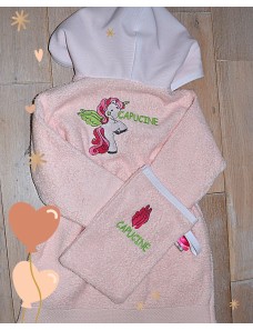 Peignoir de bain enfant personnalisé LICORNE 1