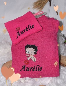 Peignoir adulte personnalisé Betty Boop – brodé