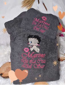 Peignoir adulte personnalisé Betty Boop – brodé