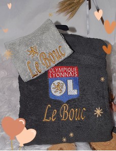 Peignoir adulte personnalisé Football – Prénom brodé