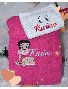 Peignoir adulte personnalisé Betty Boop – brodé