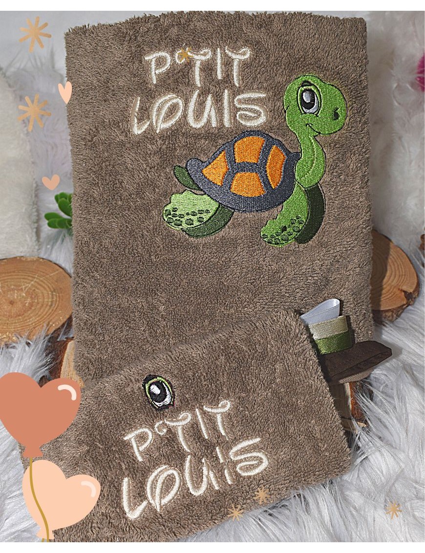 Serviette de douche ou de toilette TORTUE