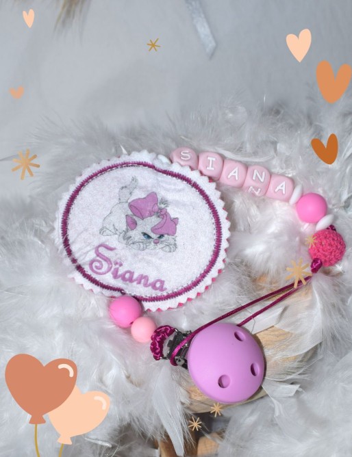 Attache tétine perles en silicone personnalisée ARISTOCHATS