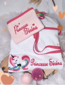 Poncho de bain personnalisé LICORNE