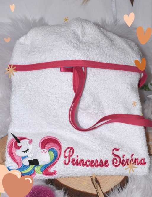 Poncho de bain personnalisé LICORNE