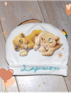 Bonnet bébé personnalisé Lionceau et ses amis