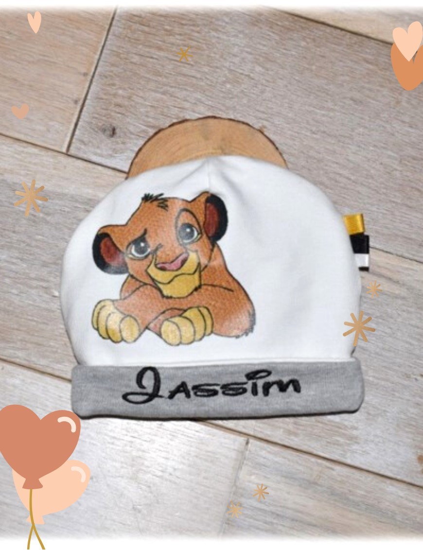 Bonnet bébé personnalisé Lionceau