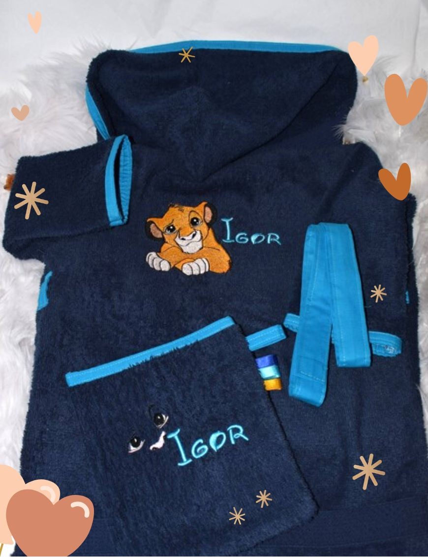 Peignoir de bain enfant personnalisé Lionceau