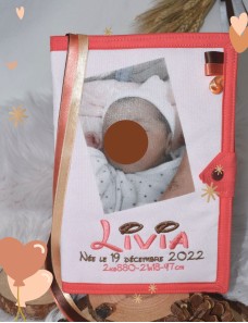 Protège carnet de santé avec poche personnalisé PHOTO BEBE