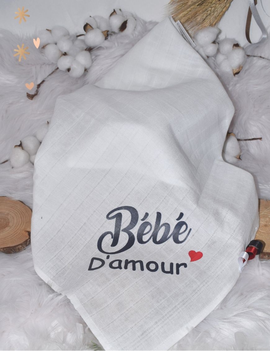 Doudou lange BEBE D AMOUR personnalisé