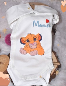 Body bébé personnalisé avec prénom SIMBA