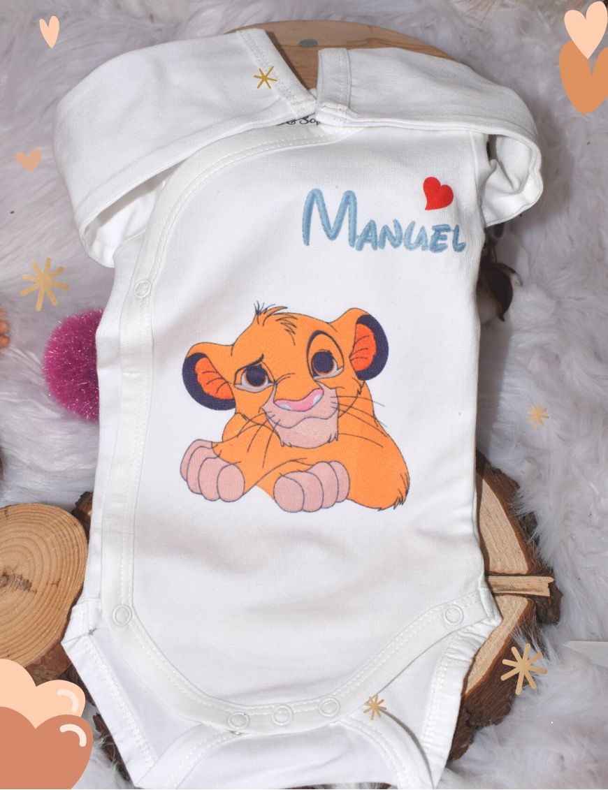 Body bébé personnalisé avec prénom SIMBA