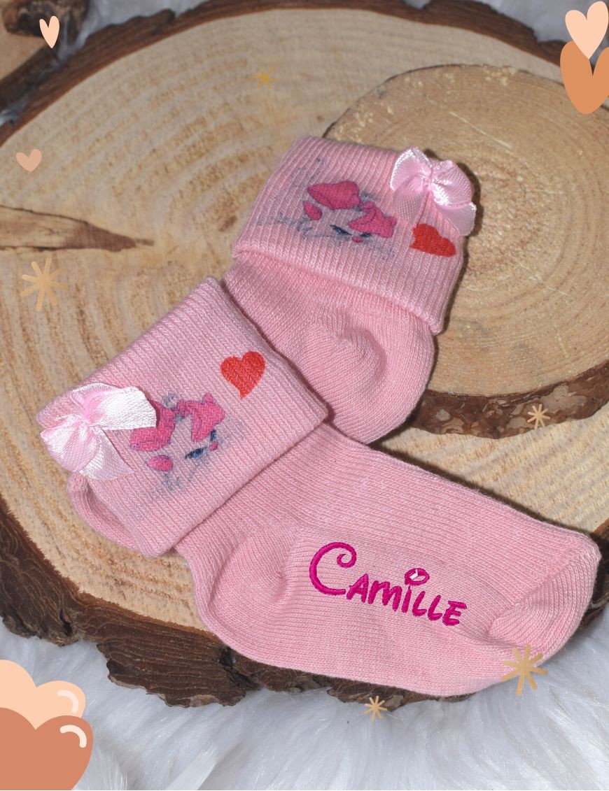 Chaussettes bébé personnalisé CHATON