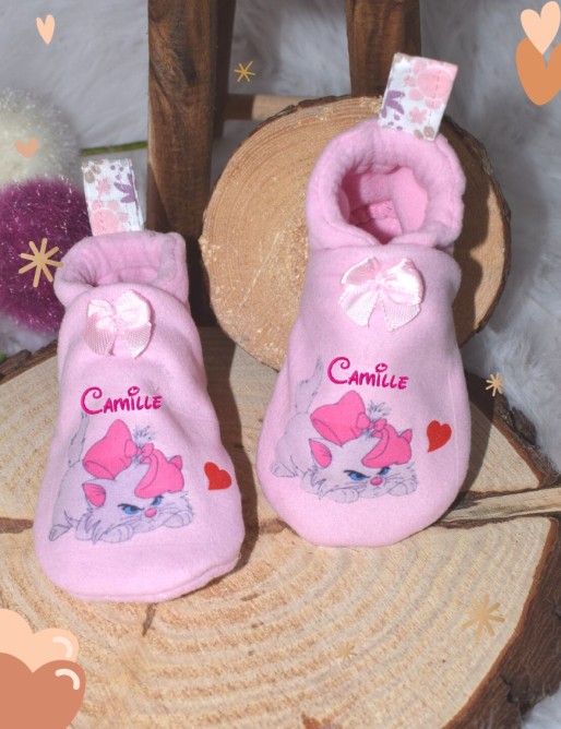 Chaussons bébé CHATON personnalisé