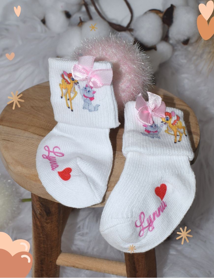 Chaussettes bébé personnalisé FAON CHATON