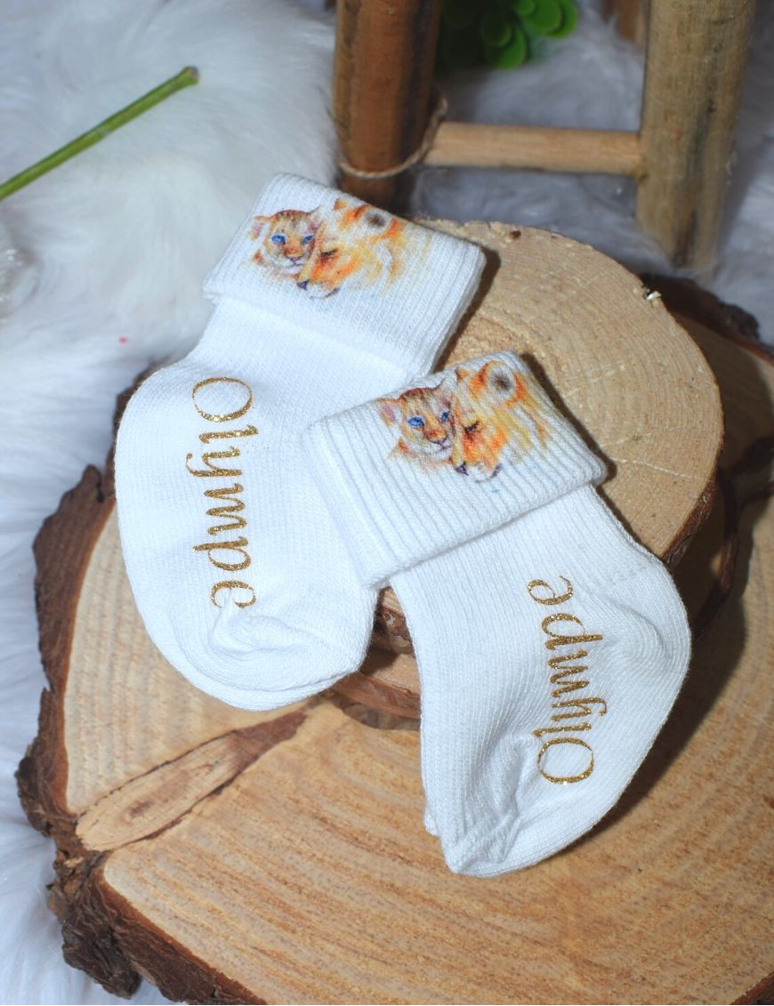 Chaussettes bébé personnalisé LION BABY