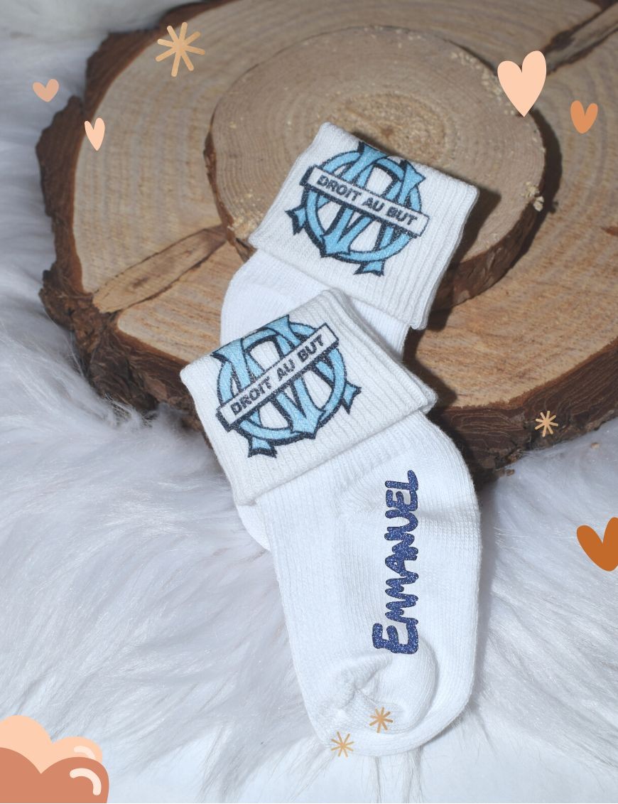 Chaussettes bébé personnalisé OM