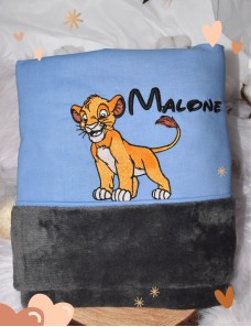 Plaid/couverture pour bébé prénom brodé, cadeau naissance garçon et fille SIMBA