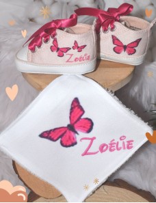 Chaussons bébé personnalisé LES PAPILLONS