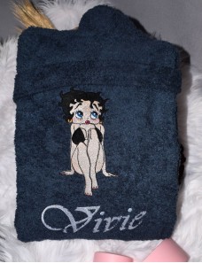 Peignoir adulte personnalisé Betty Boop – brodé