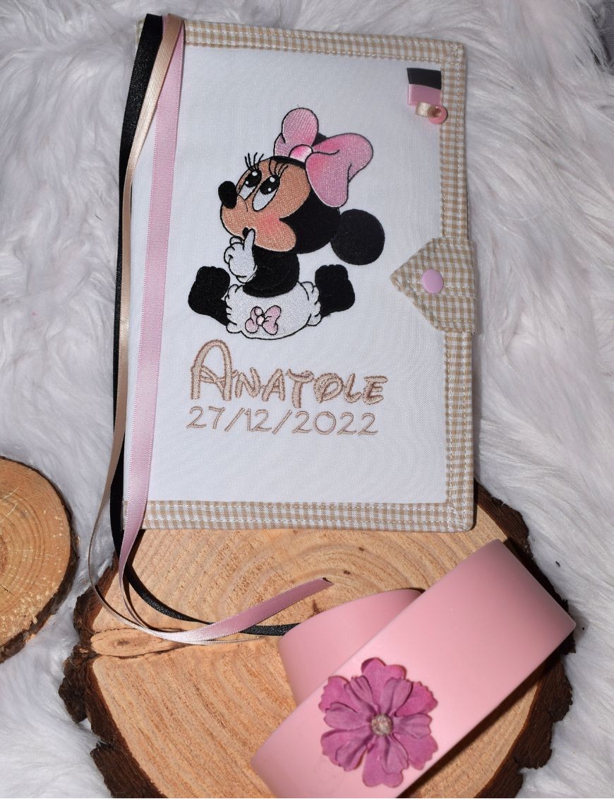 Protège Carnet De Santé Personnalisé Bébé - Cadeau Naissance Original Motif Lapin, Fabriqué En France, Personnalisation Prénom
