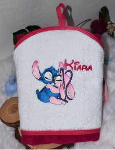 Cape de bain bébé personnalisée STITCH 100% Coton, Cadeau Naissance