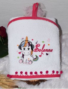 Cape de bain personnalisée LICORNE