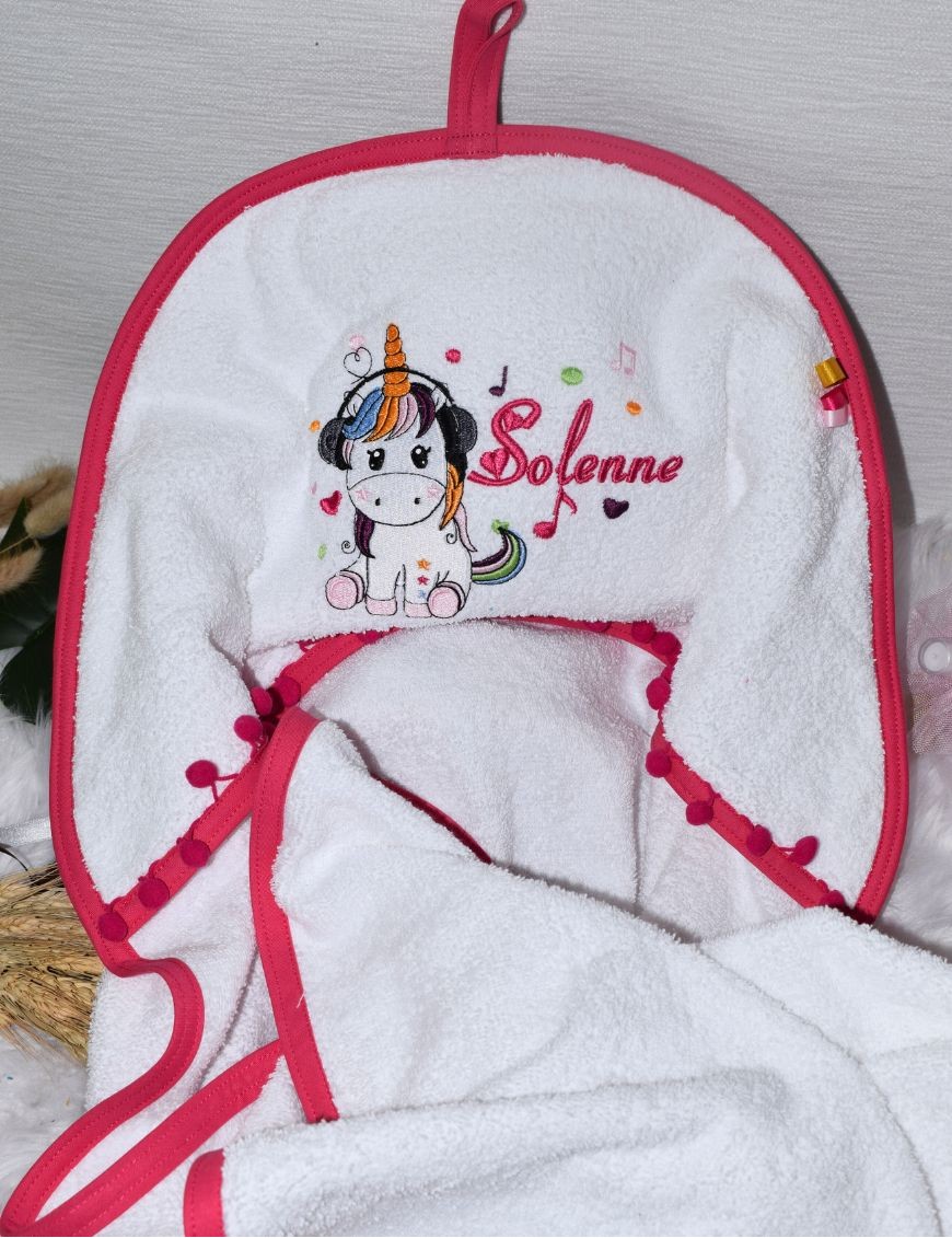 Cape de bain personnalisée LICORNE