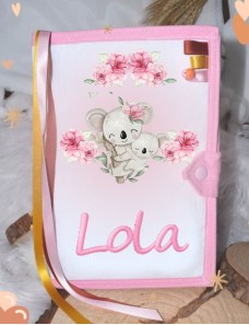 Protège carnet de santé personnalisé KOALA ROSES