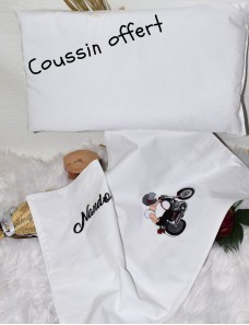 Taie d'oreiller bébé personnalisée MOTARD