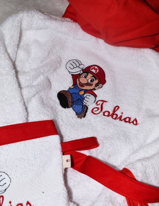 Peignoir de bain enfant personnalisé MARIO