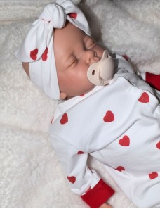 Pyjama et bonnet bébé personnalisé PETITS COEURS
