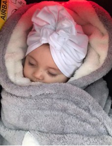 Bonnet turban bébé FROUFROU Blanc