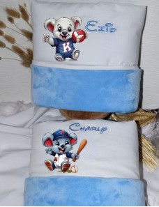 Couverture bébé personnalisée brodée avec prénom ou texte.