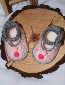 Chaussons bébé crochet personnalisé ROSAL