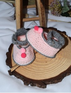 Chaussons bébé crochet personnalisé ROSAL