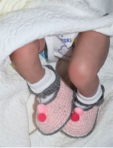 Chaussons bébé crochet personnalisé ROSAL
