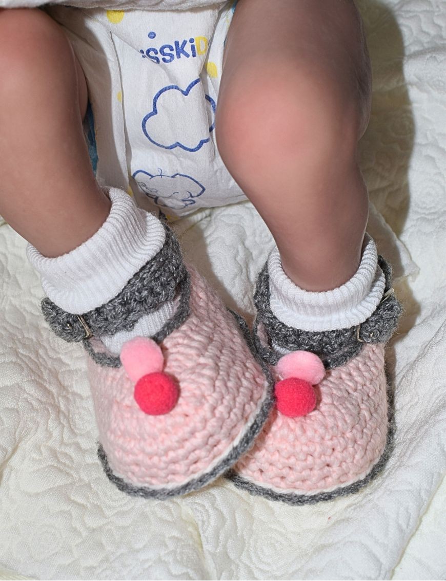 Chaussons bébé crochet personnalisé ROSAL