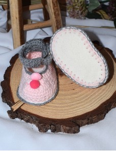 Chaussons bébé crochet personnalisé ROSAL