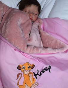 Plaid/couverture pour bébé prénom brodé, cadeau naissance garçon et fille SIMBA