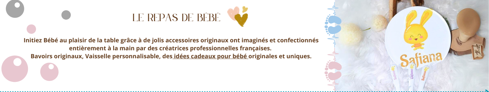 Repas bébé : Bavoirs et produits fun et personnalisés