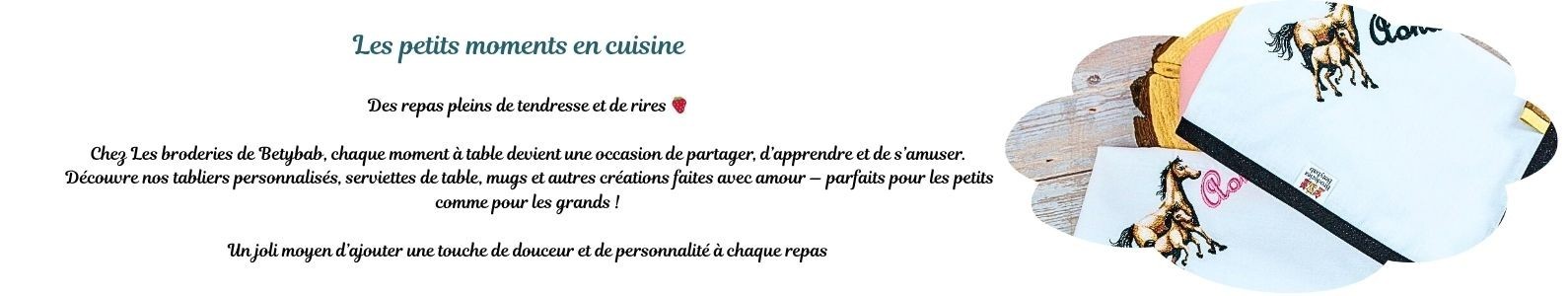 Cadeaux personnalisés pour la table | Tablier & linge brodé et mug sublimé